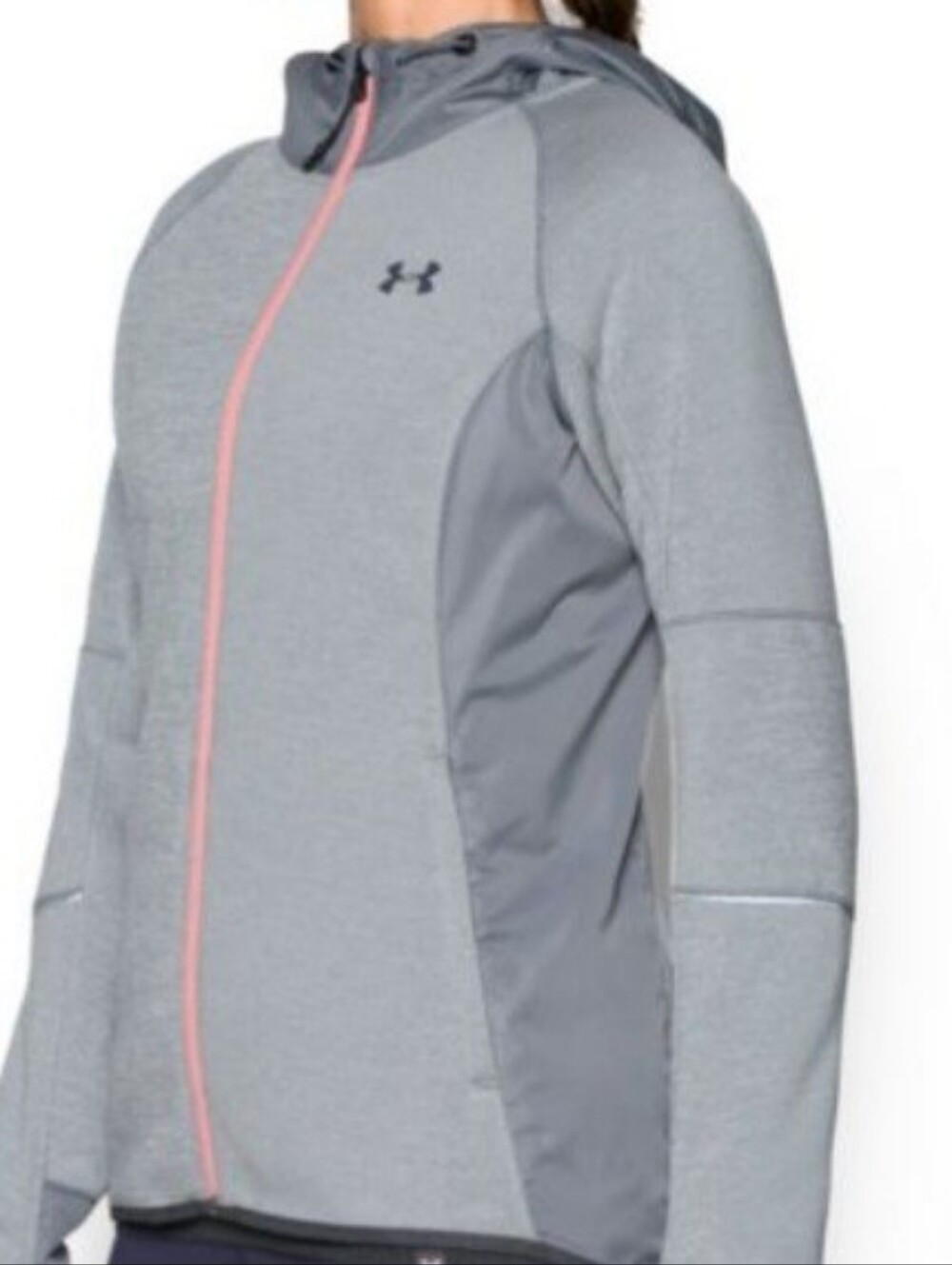 Under Armour Light Gray & Coral Womens Hooded Jacket